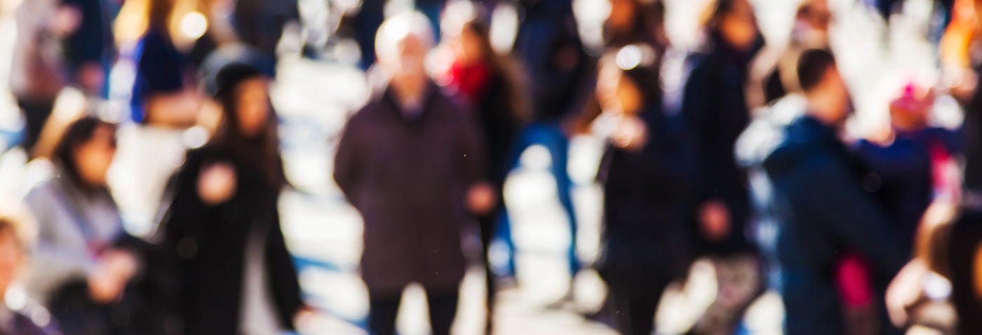 crowd walking San Antonio