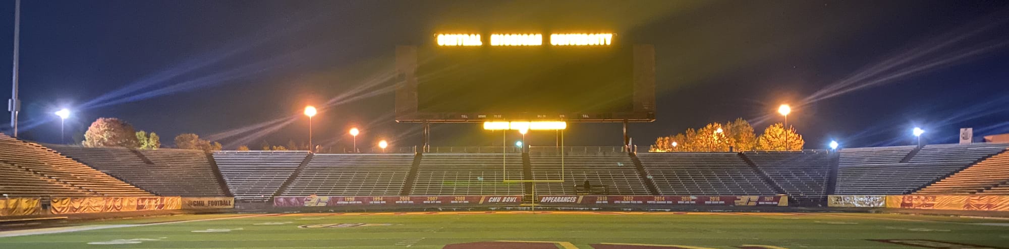 empty football stadium at night under the lights San Antonio