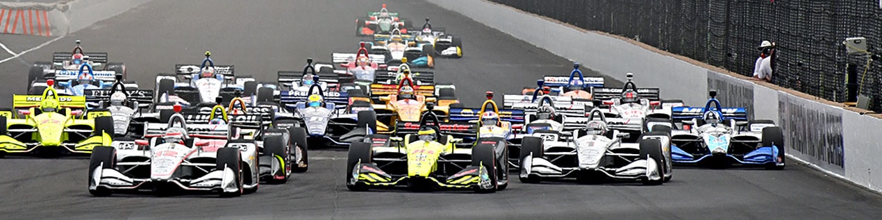 indy cars racing to through the start line San Antonio