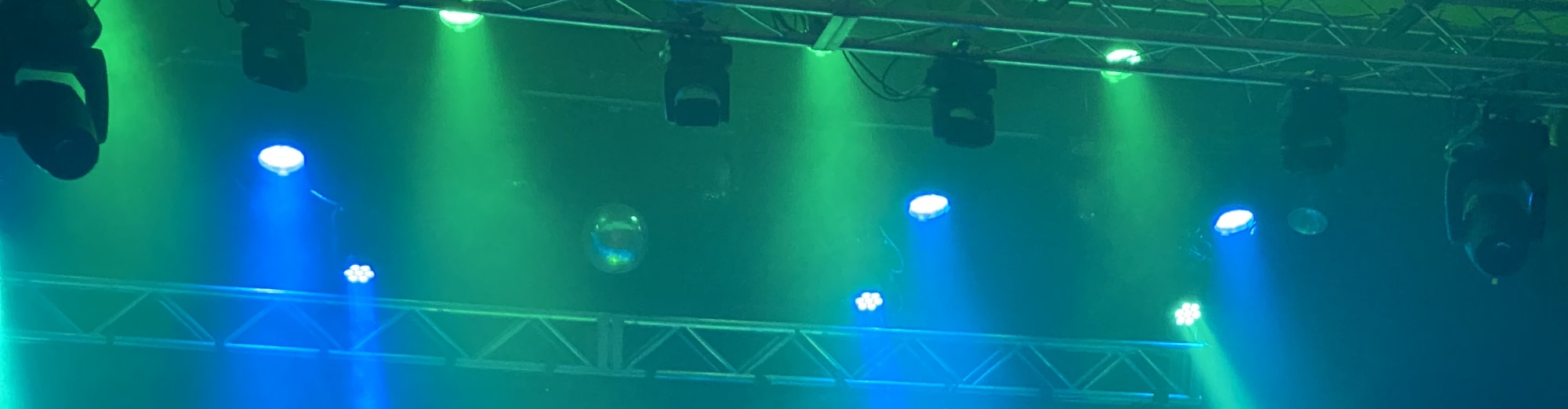 blue and green theater stage lights San Antonio